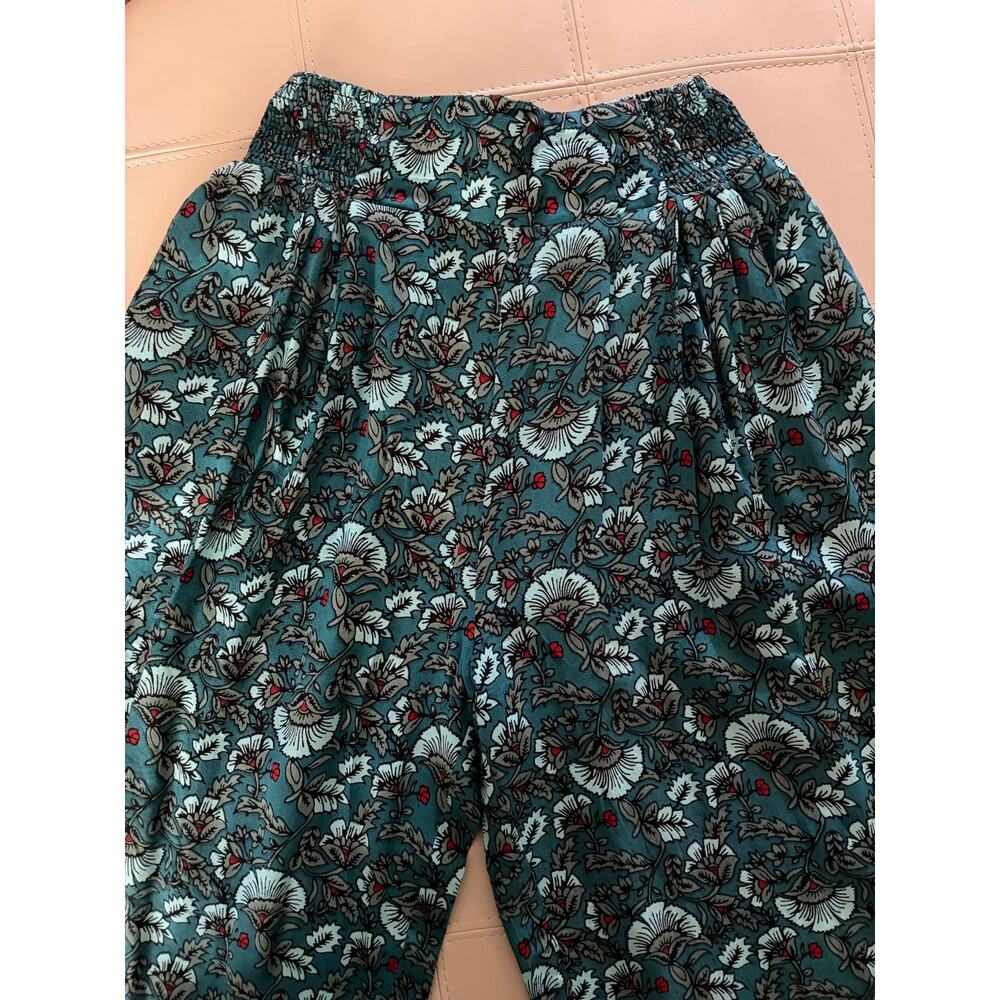 Band of the Free Elise Teal Floral Boho High Waist Wide Leg Pants Size XS NEW - Picture 10 of 11